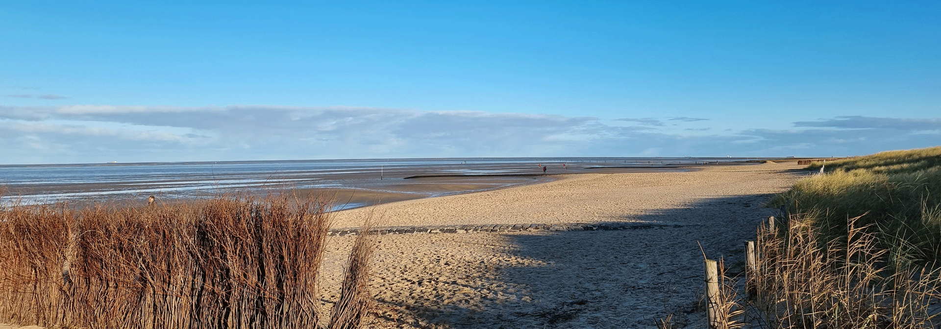 Blick auf den Strand und das Wattenmeer vor Cuxhaven